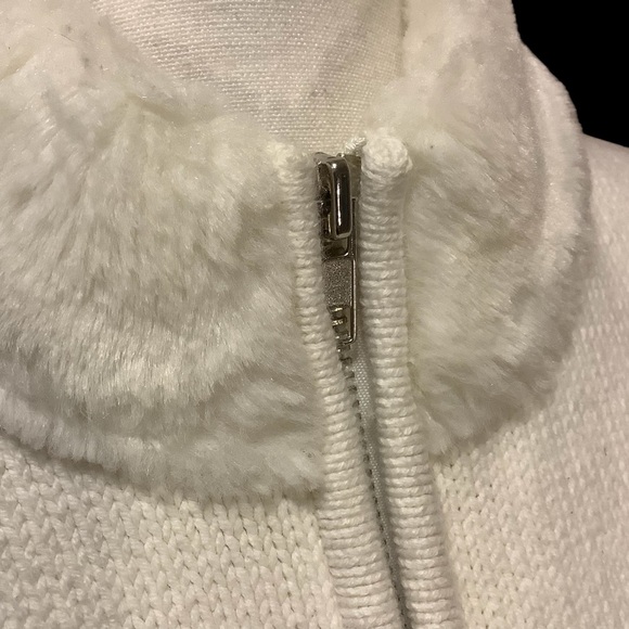 NORTHERN REFLECTIONS WHITE KNIT ZIP UP COTTON BLEND SWEATER VEST/ Size M - Picture 6 of 10